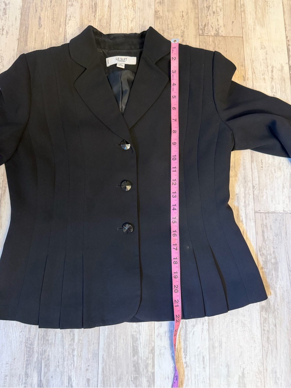 Le Suit Black Two-Piece Skirt Suit - Picture 9 of 11